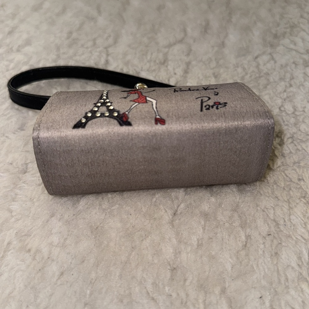NWOT Grey Mini Paris Handbag Style Coin Purse - Picture 4 of 5